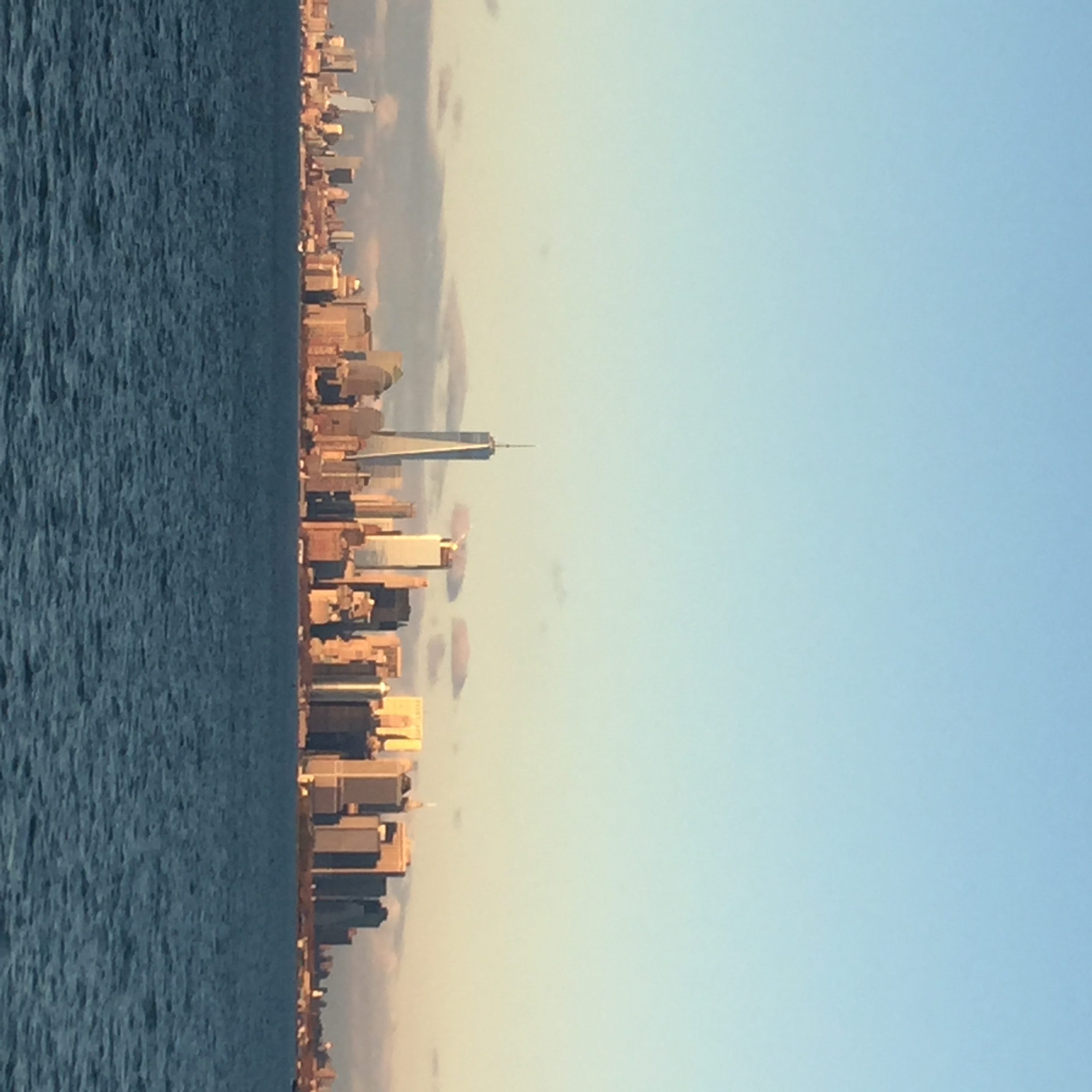 View of Manhatten from the Staten Island ferry. 