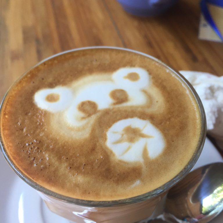 Latte art of a monkey