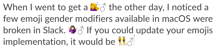 Feedback request to Slack with the typo emojis