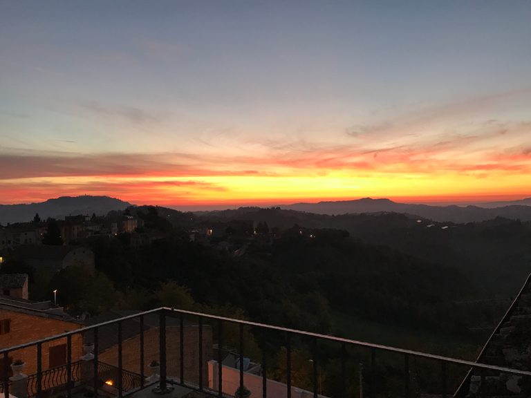 Sun rising over regional Italy