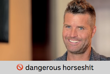 Photo of Pete Evans with the caption dangerous horseshit
