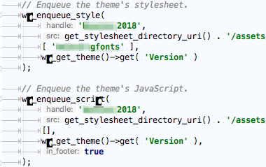 Selection of code from PHPStorm in which the letter P displays incorrectly.