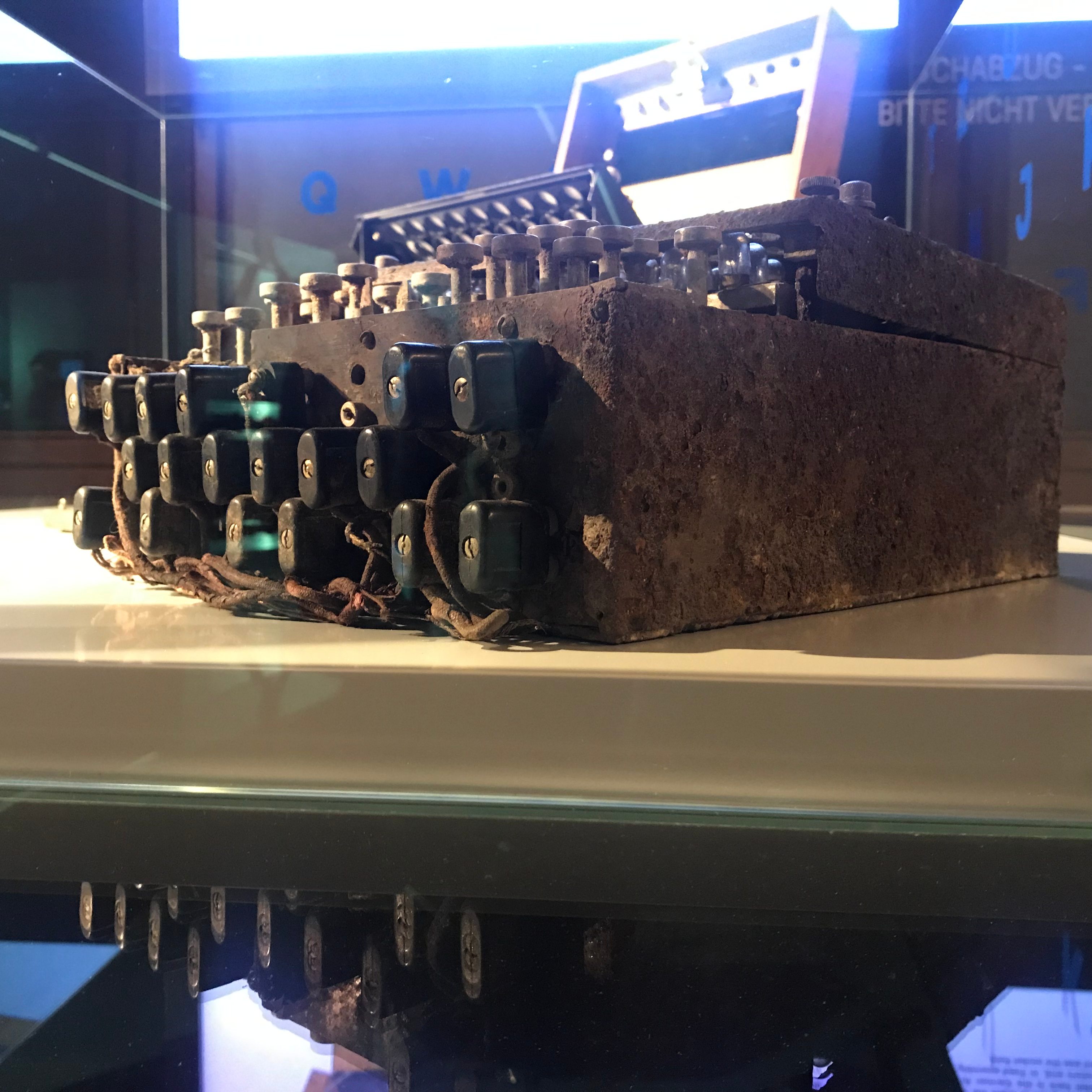 An enigma machine in very poor condition
