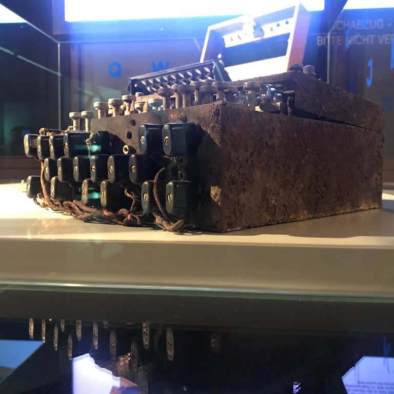 An enigma machine in very poor condition